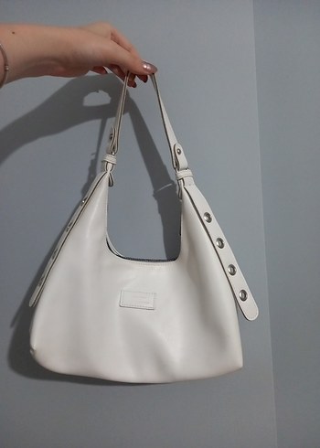 Beyaz baget çanta - Görsel 2