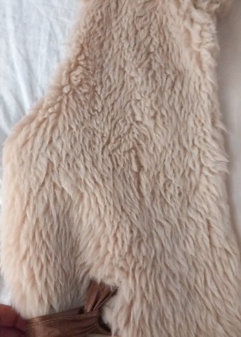 38 Beden camel Renk Bej Kürklü Kadın Yelek