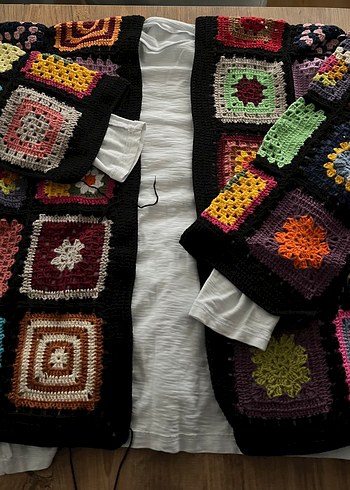 Diğer Renkli Orgu Kareli Bohem Hirka El Yapimi