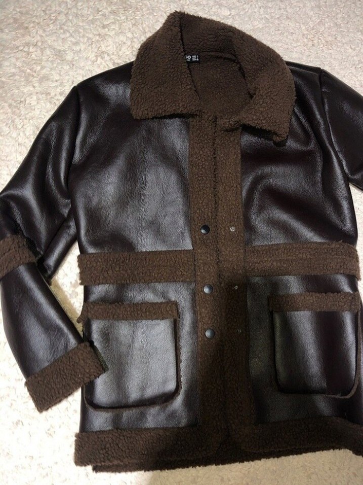 Kahverengi Kürklü Deri Kadın Ceket Mont - Görsel 5