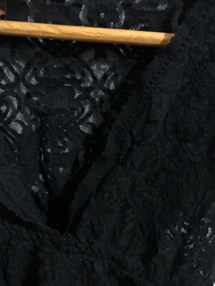 Dantel Detaylı Siyah V Yaka Kadın Pareo - Görsel 3