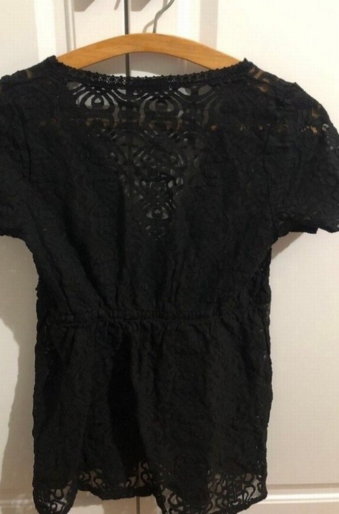 Dantel Detaylı Siyah V Yaka Kadın Pareo - Görsel 2