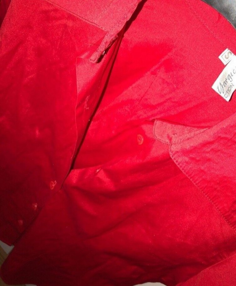 Yargıcı Kırmızı Düğmeli Uzun Kollu Kadın Gömlek - Görsel 3