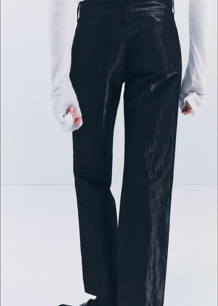 Zara saten görünümlü pantolon - Görsel 3