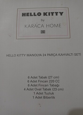  Beden Hello Kitty Karaca 24 Parça Kahvaltı Takımı 