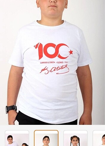 12-13 Yaş Beden 100. Yıl baskılı tshirt