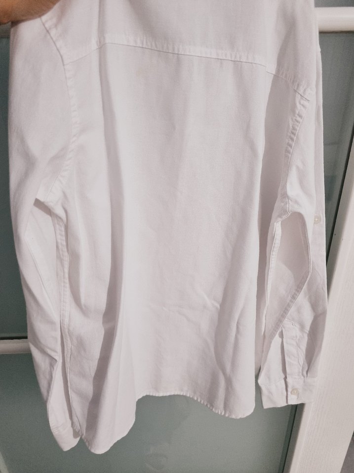 Düğmeli Keten Beyaz erkek cocuk gomlek - Görsel 2