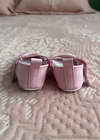 Pembe Puantiyeli Fırfırlı Kız Bebek İlk Adım Ayakkabısı - Görsel 2
