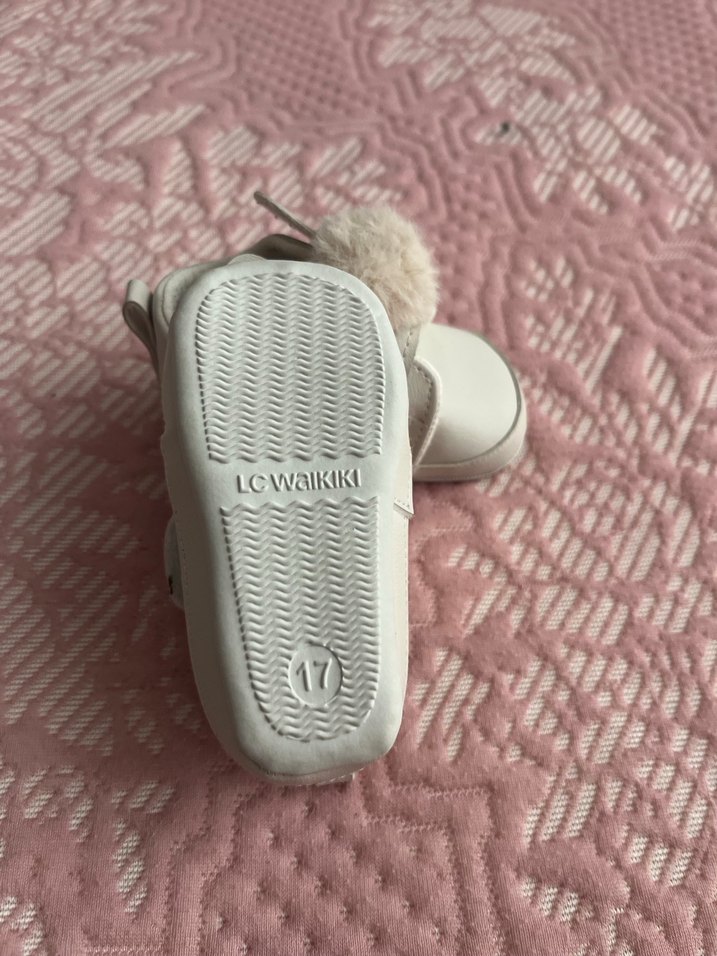 Beyaz Kürklü İlk Adım Kız Ayakkabısı - Görsel 4