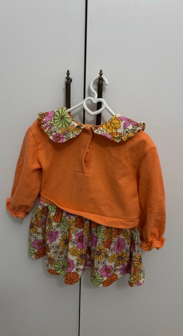 Renkli Çiçekli Fırfırlı Bohem Kız Elbise - Görsel 3