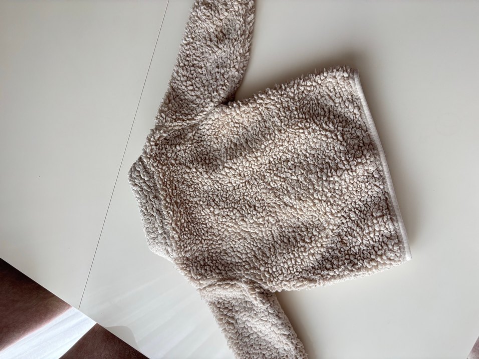 Kız Çocuk Bej Peluş Fermuarlı Ceket - Görsel 5