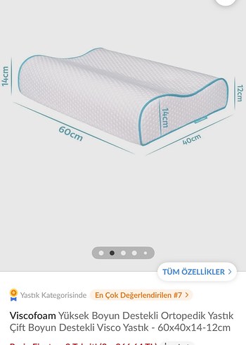 Çift Boyun Destekli Viscofoam Ortopedik Yastık - Görsel 2