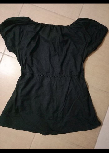 Düğmeli Siyah Midi Keten Kadın gotik - Görsel 2