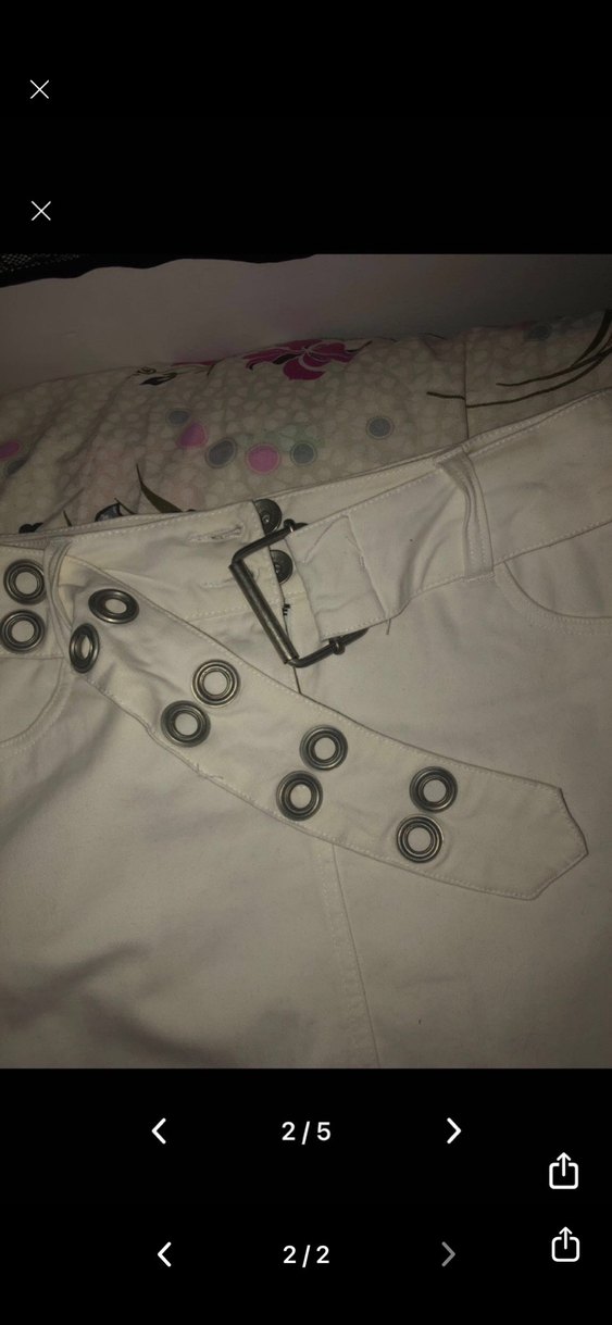 kemerli Beyaz Mini Etek coquette - Görsel 2