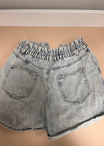 Gri Midi Rahat Kesim Kadın Denim Şort - Görsel 3