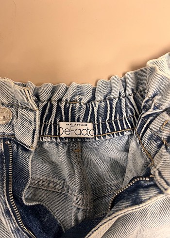 Gri Midi Rahat Kesim Kadın Denim Şort - Görsel 2