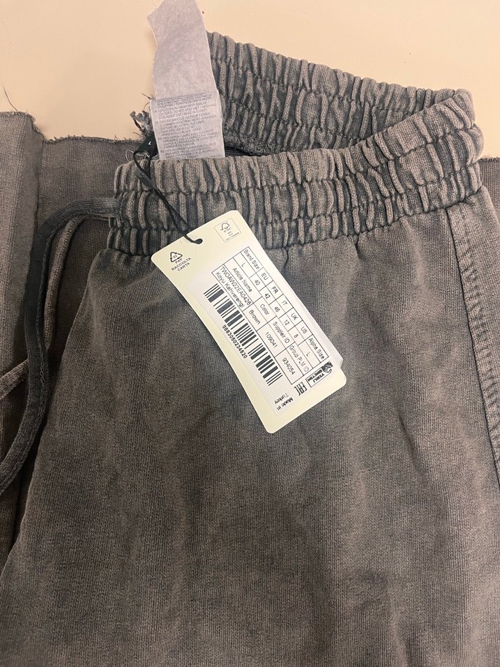 Kadın Gri Süet Bol Kesim Kemerli Pantolon - Görsel 2