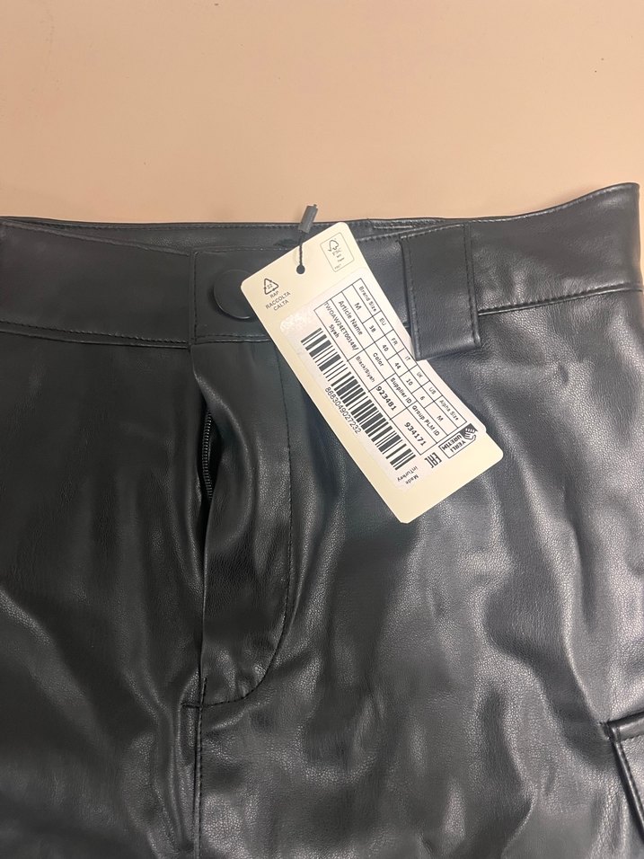 Siyah Deri Kemerli Mini Etek - Görsel 3