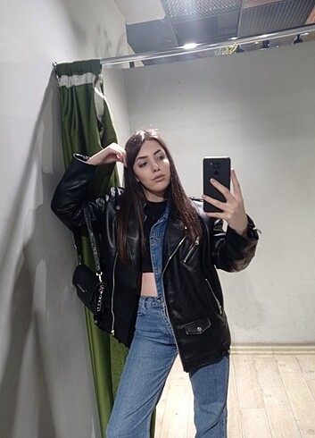 l Beden Stradivarius deri ceket