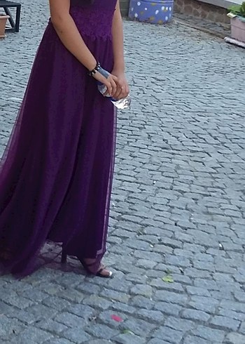 Mor Uzun Abiye Elbise - Görsel 2