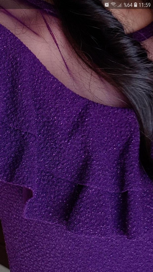 Mor Uzun Abiye Elbise - Görsel 3