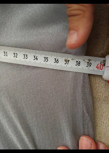 Gri Uzun Drapeli Kadın Abiye Elbise - Görsel 5