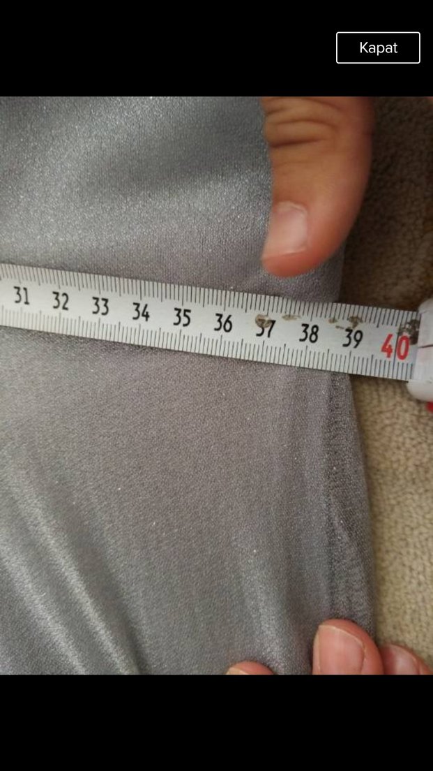 Gri Uzun Drapeli Kadın Abiye Elbise - Görsel 5