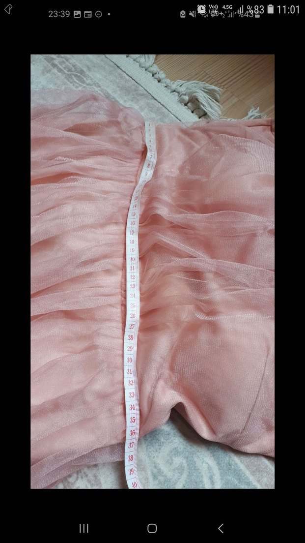 Pembe Vintage Bohem Uzun Abiye Elbise - Görsel 3