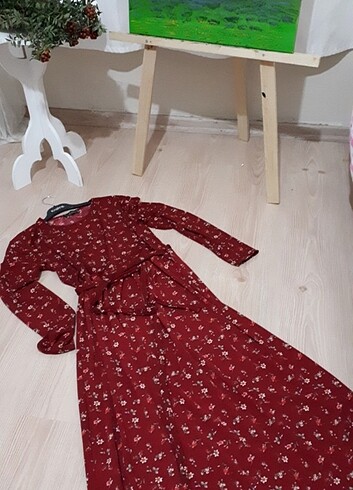 xl Beden bordo Renk Bayan elbise
