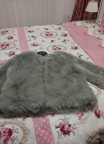 m Beden gri Renk Kürk peluş mont ceket
