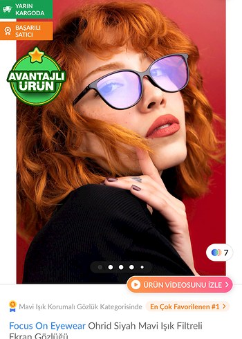 Focus On Eyewear Siyah Mavi Işık Filtreli ekran Gözlük