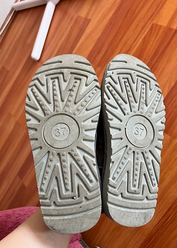 37 Beden Gri Süet Kadın Ugg Model Kürklü Bot