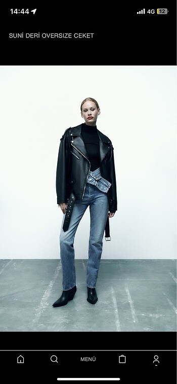 Suni deri oversize ceket