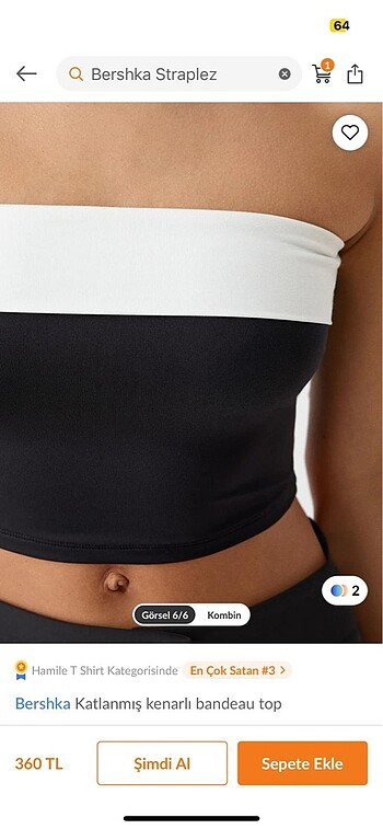 bershka straplez crop