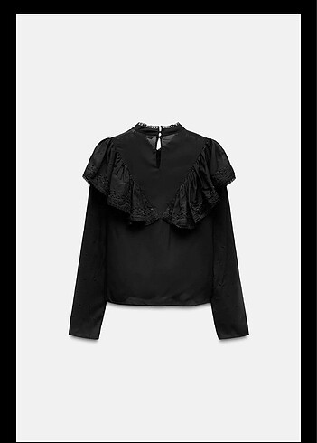 xs Beden siyah Renk zara romantik volanlı bluz