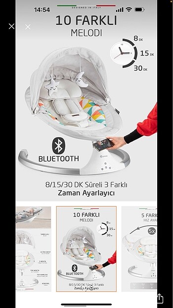 0 - 13 kg Beden beyaz Renk Elektirikli anakucağı