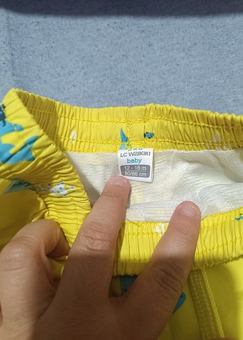 12-18 Ay Beden sarı Renk Sarı Erkek Şort ve Yeşil Slip Mayo