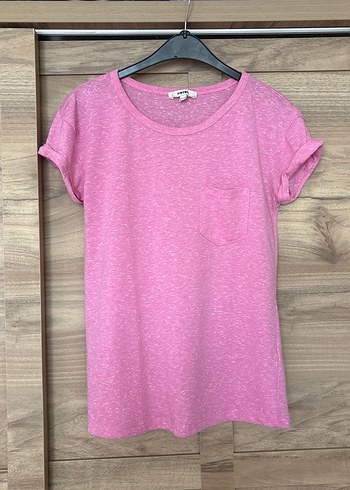Pembe Kısa Kollu Salaş Tişört