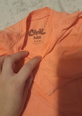 Turuncu Kız Çocuk Uzun Kollu Basic Tişört - Görsel 2