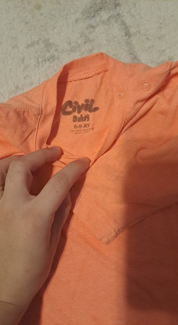 Turuncu Kız Çocuk Uzun Kollu Basic Tişört - Görsel 2