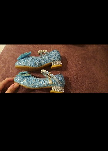 Boncuk İşlemeli Mavi Kız Çocuk ayakkabı - Görsel 3