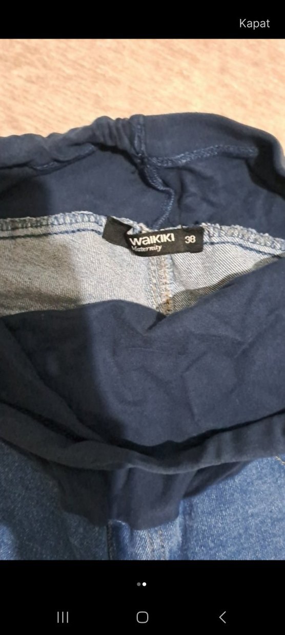 Mavi Hamile Kot Pantolon Rahat Kesim - Görsel 2