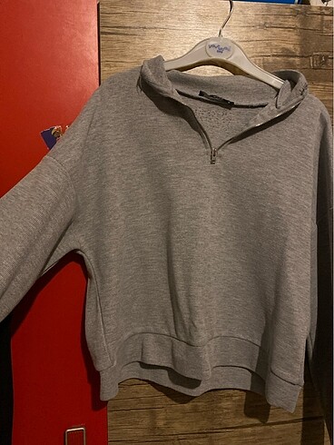 Gri crop sweatshirt