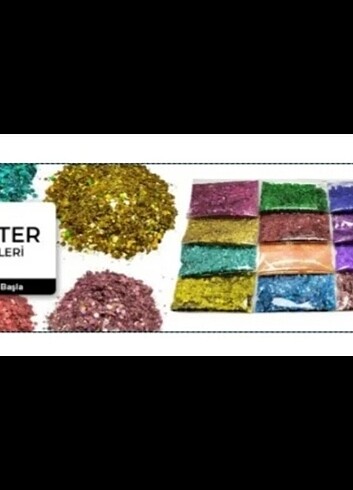 Epoksi glitter rengarenk pul modelleri 5gr paket dir