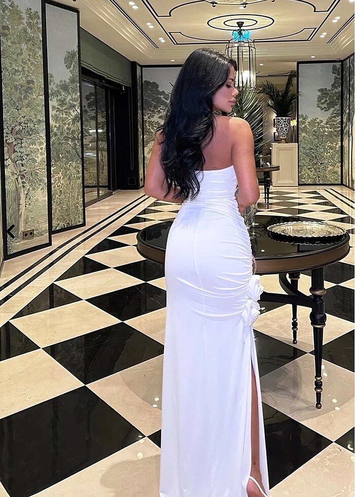 Beyaz Abiye Elbise - Görsel 3