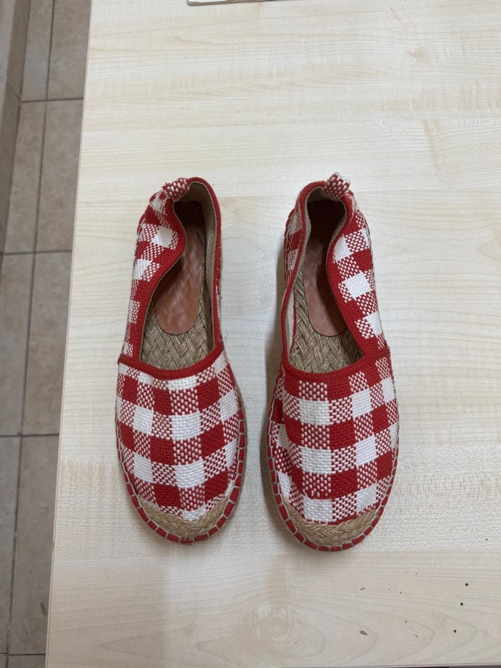 Kırmızı Kareli Kadın  Espadril - Görsel 2