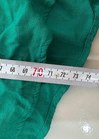 Düğmeli V Yaka Kısa Kollu Yeşil tulum - Görsel 8