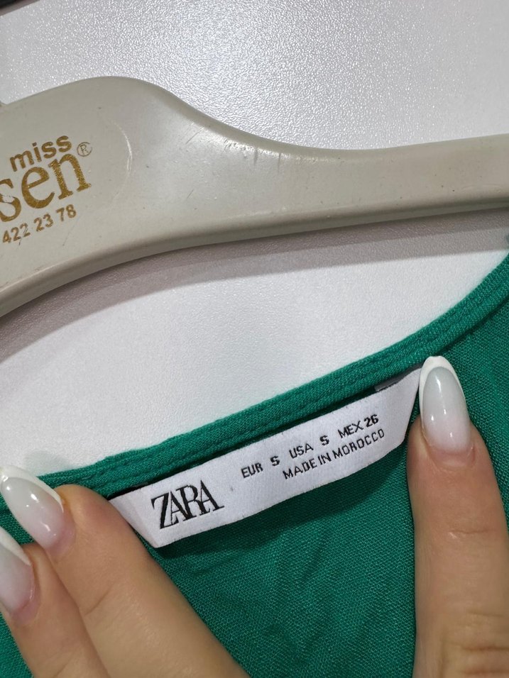 Düğmeli V Yaka Kısa Kollu Yeşil tulum - Görsel 5