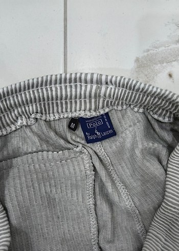 Gri Çizgili Pamuklu Erkek Şort - Görsel 3