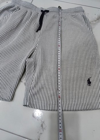 Gri Çizgili Pamuklu Erkek Şort - Görsel 6